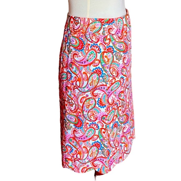 NWT Talbots Scalloped Hem Paisley Skirt - Picture 5 of 11